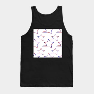 Fast Stars Red and Blue on White Repeat 5748 Tank Top